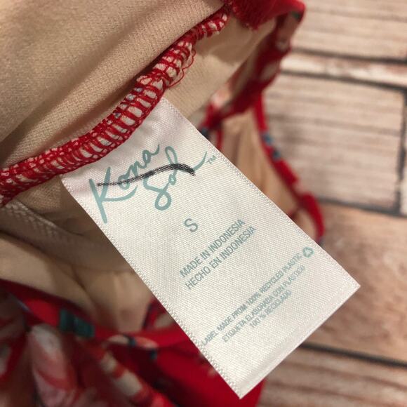 NEW Kona Sol - Target floral lace red swimsuit - Picture 8 of 9